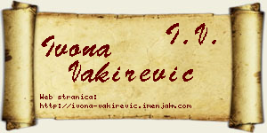 Ivona Vakirević vizit kartica